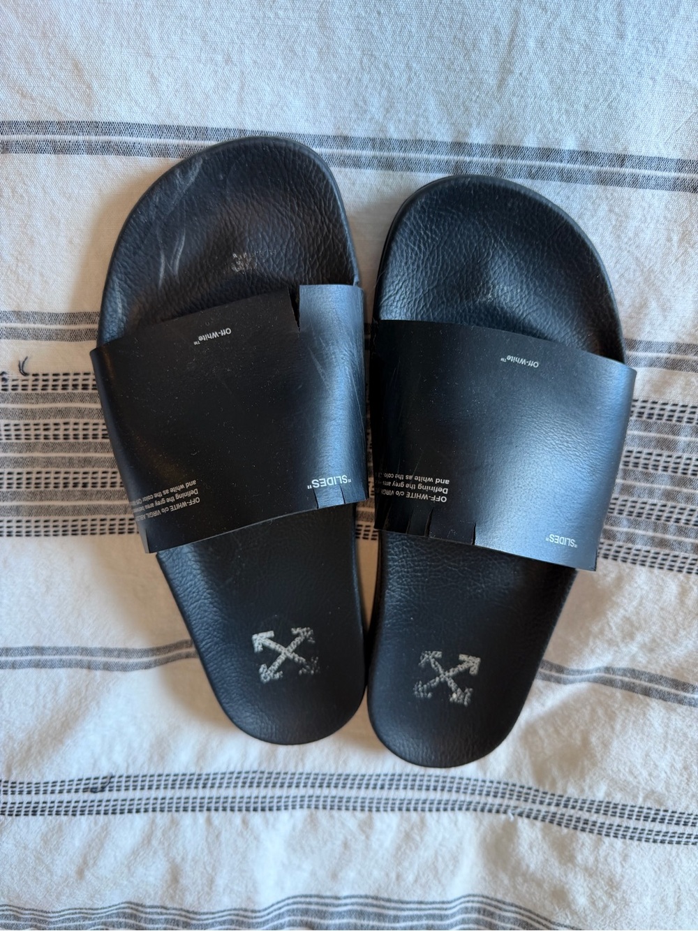 Off-White Black Slide Sandals SS16